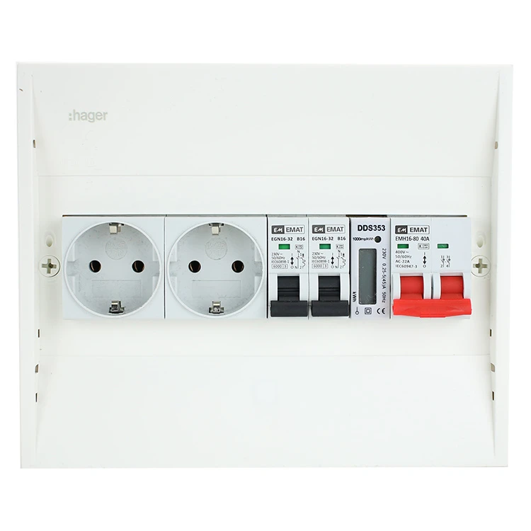 Miniatuur van EMAT PV-verdeler 2x B16 groep 2x WCD, hoofdschakelaar en kWh meter (PV0004)