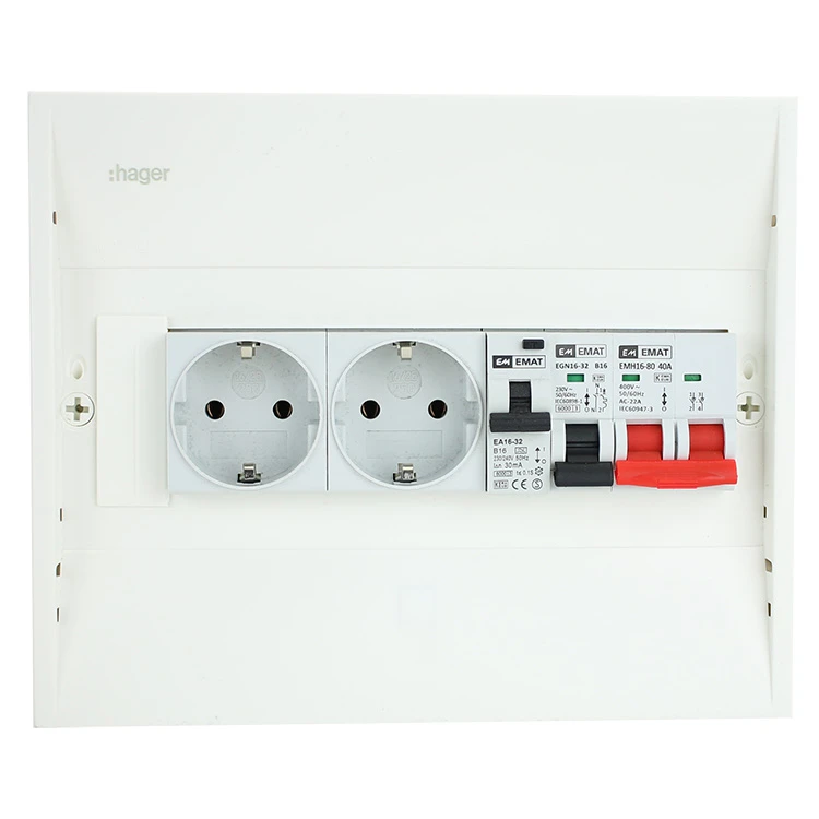 Miniatuur van EMAT PV-verdeler B16 groep met B16 alamat, 2x WCD en hoofdschakelaar (PV0011)