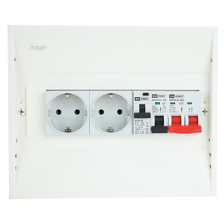 Miniatuur van EMAT PV-verdeler B16 groep met B16 alamat, 2x WCD en hoofdschakelaar (PV0011)