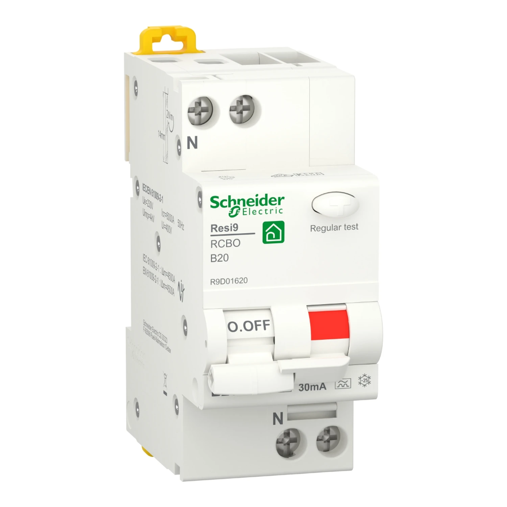 Miniatuur van Schneider Electric aardlekautomaat 1-polig+nul 20A B-kar 30mA (R9D01620)