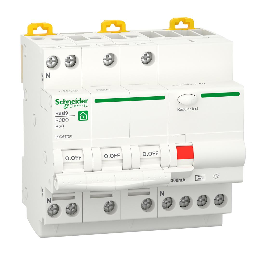 Miniatuur van Schneider Electric aardlekautomaat B20 3P+N 300mA Type A (R9D64720)