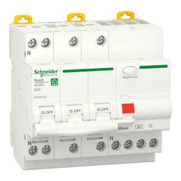 Miniatuur van Schneider Electric aardlekautomaat B20 3P+N 300mA Type A (R9D64720)