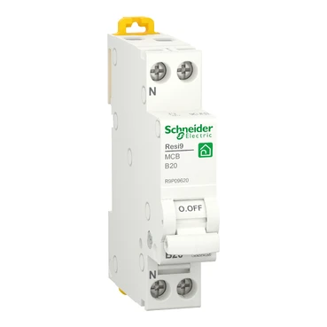 Miniatuur van Schneider Electric installatieautomaat 1-polig+nul 20A B-kar (R9P09620)
