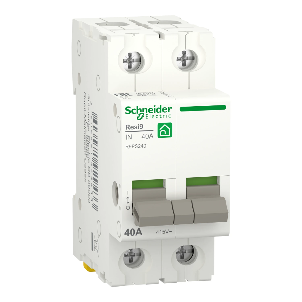 Miniatuur van Schneider Electric hoofdschakelaar 40A 1-fase (2P) (R9PS240)