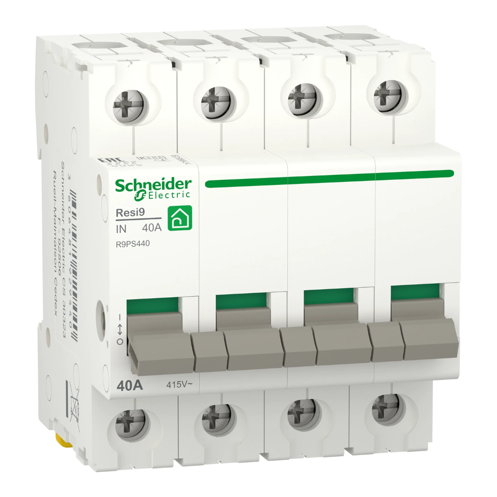 Miniatuur van Schneider Electric hoofdschakelaar 40A 3-fase (4P) 6kA (R9PS440)