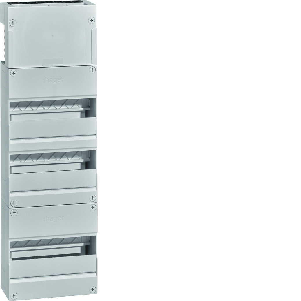 Miniatuur van Hager leeg met DIN-rail 3-rijen 12 modules 220x695 mm