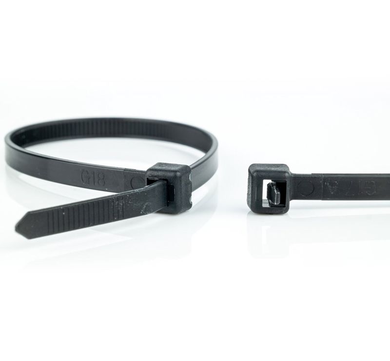 Miniatuur van WKK tie wraps 4.8x300mm hittebestendig (120°C) zwart - per 100 stuks (120196071)
