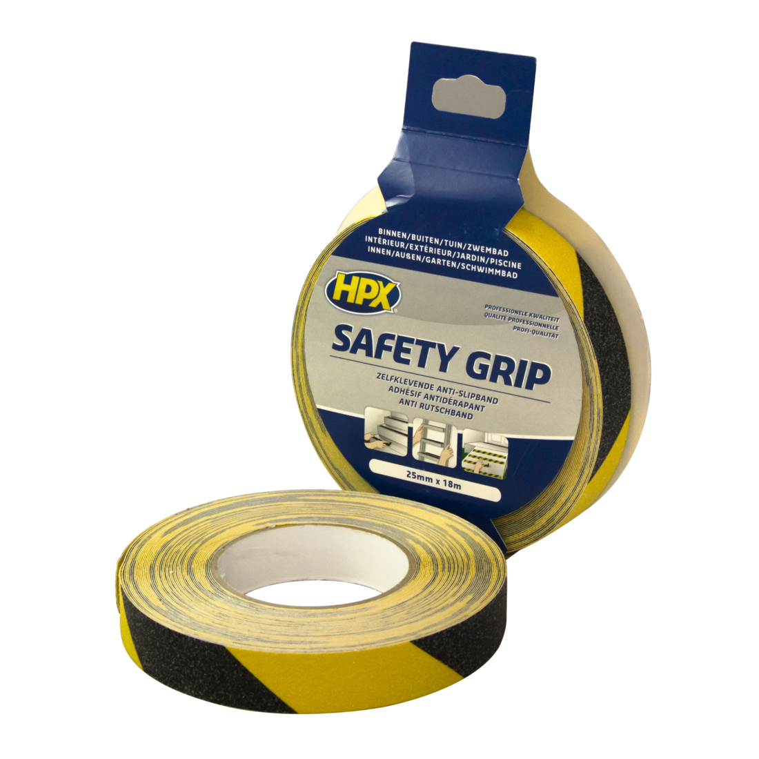Miniatuur van HPX grip tape 25mm x 18 meter zwart/geel (SY2518)
