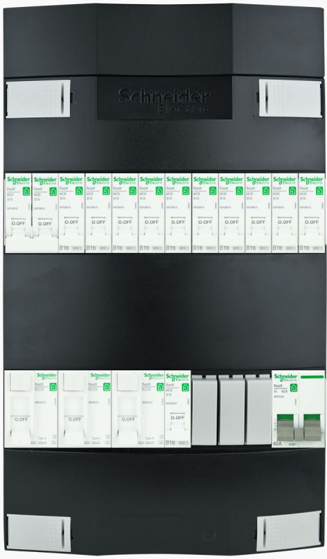 Miniatuur van Schneider groepenkast 11 groepen + fornuis 1 fase 220x380 (BxH)