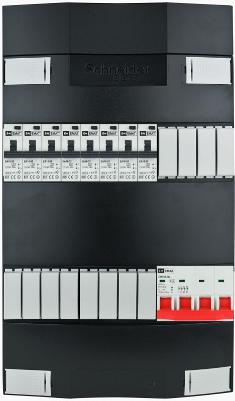 Miniatuur van EMAT Schneider groepenkast 8 aardlekautomaten 3 fase 220x380 (BxH)