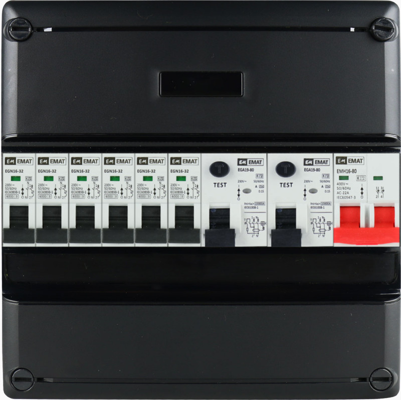 Miniatuur van EMAT Eaton groepenkast 6 groepen 1 fase 220x220 (BxH)