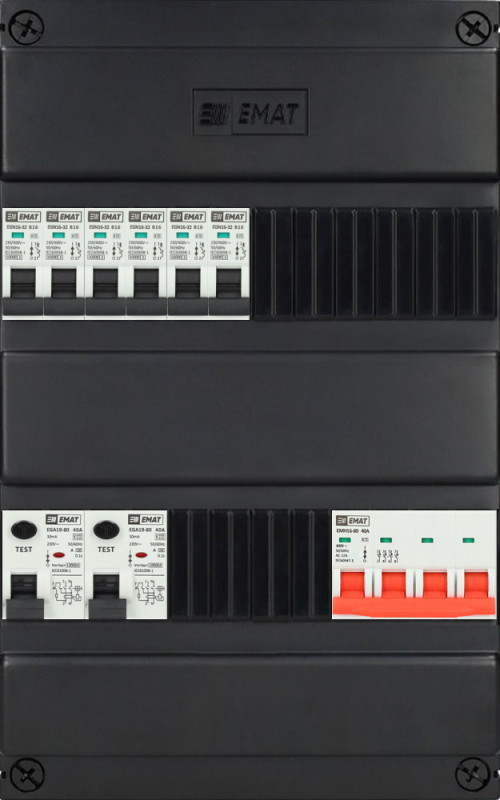 Miniatuur van EMAT groepenkast 6 groepen 220x360 mm (BxH) 3 Fase