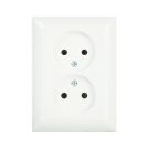 JUNG stopcontact zonder randaarde 2 voudig - as500 alpin wit (AS5010UWW)