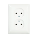 JUNG stopcontact zonder randaarde 2 voudig - as500 alpin wit (AS5010UWW)