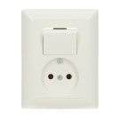 JUNG combinatie schakelaar/wandcontactdoos zonder beschermingscontact  - as500 alpine wit (AS5546EUWW)