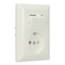 JUNG combinatie schakelaar/wandcontactdoos zonder beschermingscontact  - as500 alpine wit (AS5546EUWW)