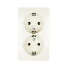 PEHA opbouw stopcontact met randaarde 2 voudig - crème wit (H 6602)