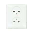 PEHA stopcontact 2 voudig zonder randaarde - standaard alpin wit (H 80.1912.02)