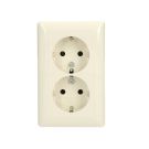 Gira stopcontact inbouw met randaarde 2-voudig - standaard 55 crème wit (078801)