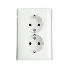 Gira stopcontact inbouw met randaarde 2-voudig - standaard 55 zuiver wit glanzend (078003)
