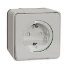 Schneider-Merten stopcontact 1-voudig met klapdeksel IP55 - Mureva Styl mat wit (MUR39034)