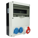 EMAT ledige kunststof wandverdeler IP44 met 1x CEE 5P 32A en 2x schuko 16A (85016001)