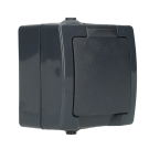 Kopp NAUTIC stopcontact ip44 met randaarde 1-voudig opbouw antraciet