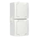 Kopp NAUTIC stopcontact ip44 verticaal met randaarde 2-voudig opbouw wit