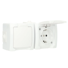 Kopp NAUTIC stopcontact ip44 horizontaal met randaarde 2-voudig opbouw wit