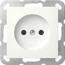 Gira stopcontact zonder randaarde 2-polig 1-voudig - systeem 55 zuiver wit mat (448027)