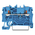 Wago rijgklem 2-draads 2.5mm met drukknop blauw (2202-1204)