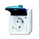 ABB Busch-Jaeger stopcontact opbouw met randaarde en klapdeksel IP44 spatwaterdicht (20 EW-53-503)