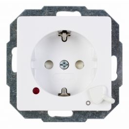 Kopp HK05 stopcontact inbouw met randaarde kinderbeveiliging 1-voudig wit | Groepenkastbestellen