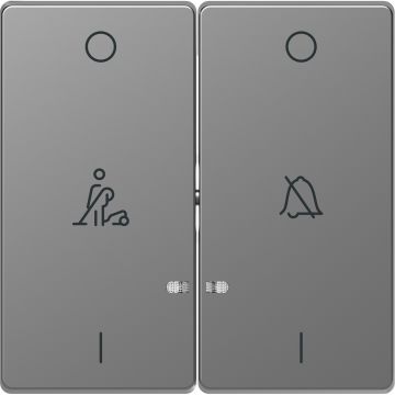 Schneider-Merten D Life seriewip met opdruk 'bel' - RVS look (MTN3429-6036)