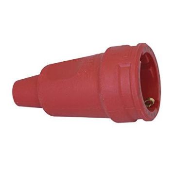 Kopp contrastekker rubber zware uitvoering rood