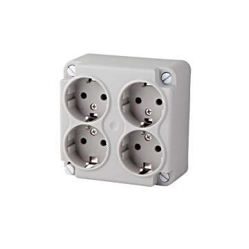 Power power kabeldoos deksel incl. 4-voudige contactdoos (2092060)