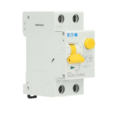 Eaton aardlekautomaat 1-polig+nul 25A C-kar 300mA (PKN6-25/1N/C/03-A-MW)