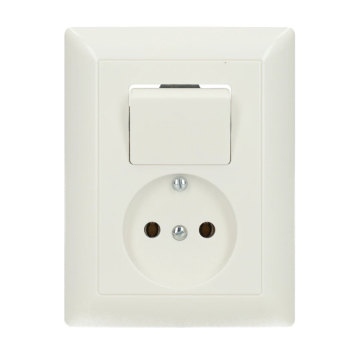 JUNG combinatie schakelaar/wandcontactdoos zonder beschermingscontact  - as500 alpine wit (AS5546EUWW)