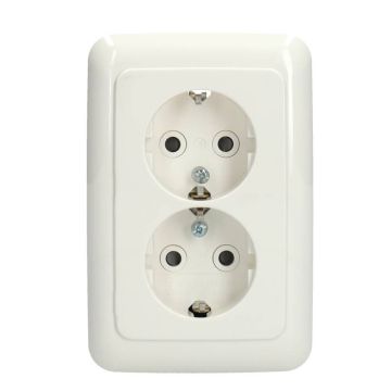 ABB Busch-Jaeger wandcontactdoos inbouw met randaarde 2-voudig - Reflex SI alpinwit (302EUJT-214)