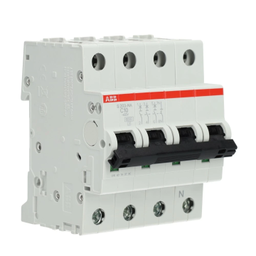 ABB installatieautomaat 3-polig + nul 10A C-kar (S203-C10NA)