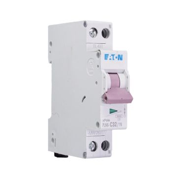 Eaton installatieautomaat 1-polig+nul 32A C-ka (PLN6-C32/1N-MW)