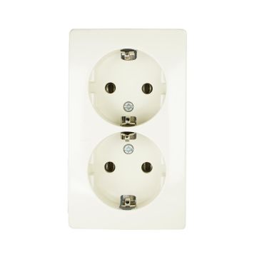 PEHA opbouw stopcontact met randaarde 2 voudig - crème wit (H 6602)