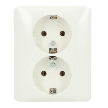 PEHA stopcontact 2-voudig met randaarde half opbouw - Standaard alpin wit (00491821)