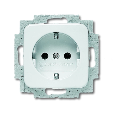ABB Busch-Jaeger inbouw stopcontact met randaarde 1-voudig - alpin wit (20 EUC-214-503)