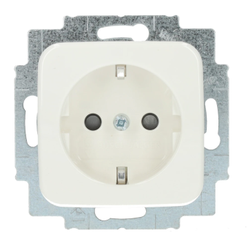 ABB Busch-Jaeger stopcontact met randaarde en kinderbeveiliging - alpin wit (20 EUCRKS-214-503)