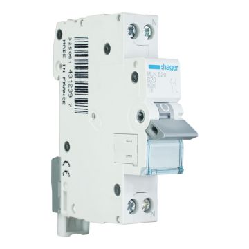 Hager installatieautomaat 1-polig+nul 20A C-kar (MLN520)