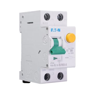 Eaton aardlekautomaat 1-polig+nul 6A B-kar 30mA (PKN6-6/1N/B/003-A-MW)