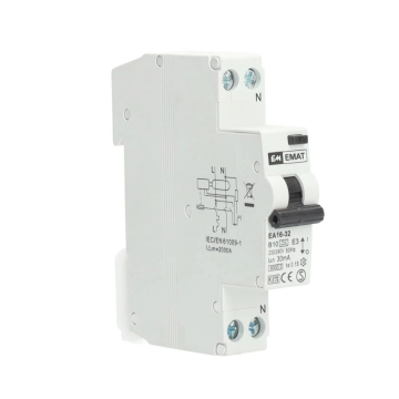 EMAT aardlekautomaat 1-polig+nul 10A B-kar 30mA (85006002)