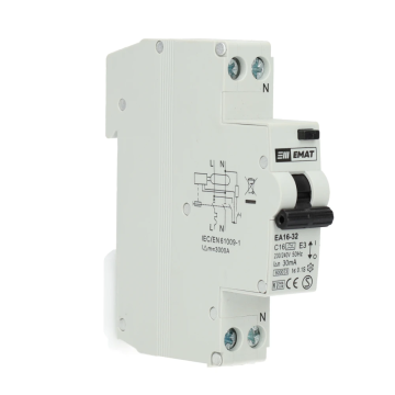 EMAT aardlekautomaat C16 30mA 1-fase (1P+N) 6kA (85006005)