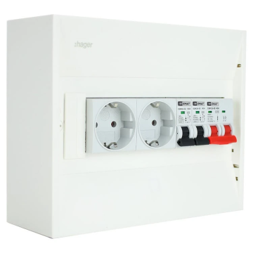 EMAT PV-verdeler 2x B16 groep 2x WCD en hoofdschakelaar (PV0003)